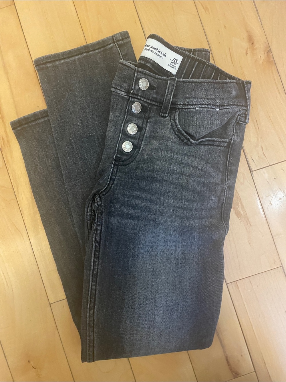 abercrombie kids high rise straight 7/8 girls